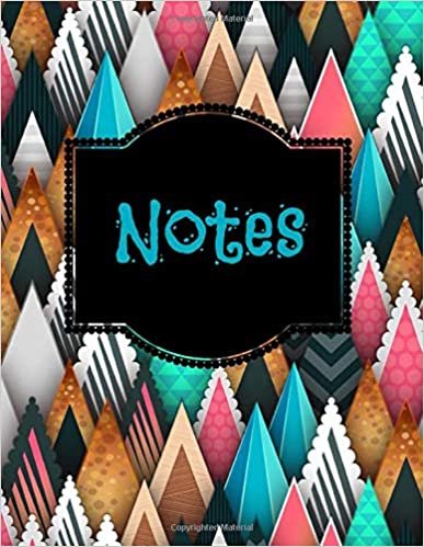 indir Notes: Adorable Geometric Splash 8.5 inch by 11 inch Blank, 110 Page, College Ruled, Lined Notebook Journal