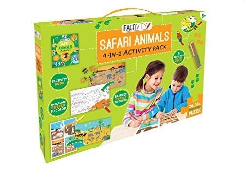 Factivity Safari Animals: 4-In-1 Activity Pack