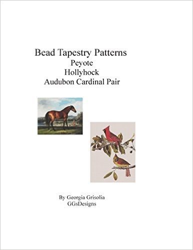Bead Tapestry Patterns Peyote Hollyhock by George Stubbs Audubon Cardinal Pair
