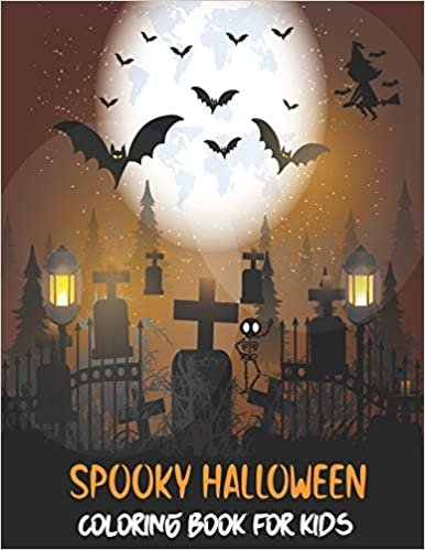 indir Spooky Halloween Coloring book for Kids: Children Coloring Workbooks for Kids: Boys, Girls with lots of Halloween characters like Haunted House, Skull, Angel, Owl, Spider Web and many more.