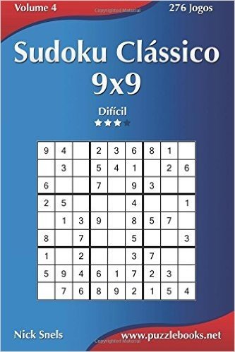 Sudoku Classico 9x9 - Dificil - Volume 4 - 276 Jogos