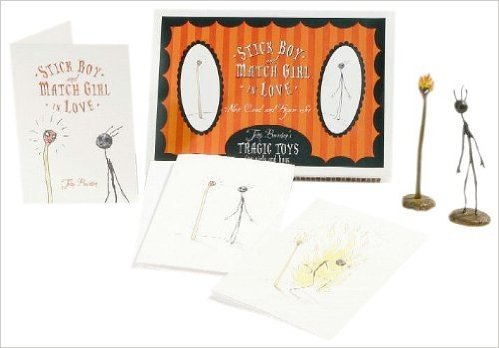 Tim Burtons Stick Boy & Match Girl Note Cards and Figures Boxed Set
