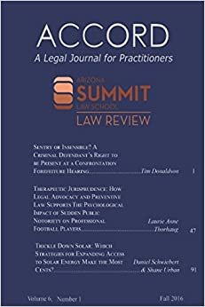 Accord A Legal Journal For Practitioners Volume 6 Number 1 Fall 2016