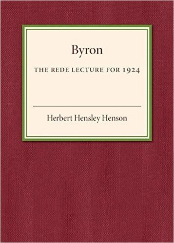 Byron: The Rede Lecture for 1924