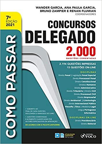 COMO PASSAR EM CONCURSOS DE DELEGADO - 2.000 QUESTÕES COMENTADAS - 7ª ED - 2021