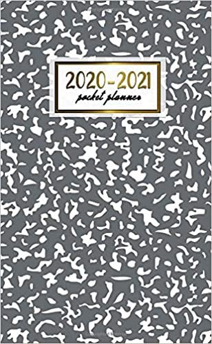 indir 2020-2021 Pocket Planner: 2 Year Pocket Monthly Organizer &amp; Calendar | Cute Two-Year (24 months) Agenda With Phone Book, Password Log and Notebook | Pretty Grey &amp; White Pattern