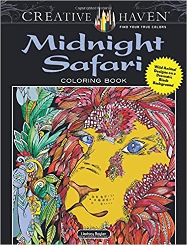 Creative Haven Midnight Safari Coloring Book: Wild Animal Designs on a Dramatic Black Background (Adult Coloring) (Creative Haven Coloring Books)