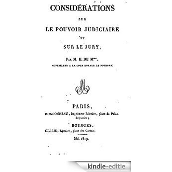 Considérations sur le pouvoir judiciaire et sur le jury (French Edition) [Kindle-editie]
