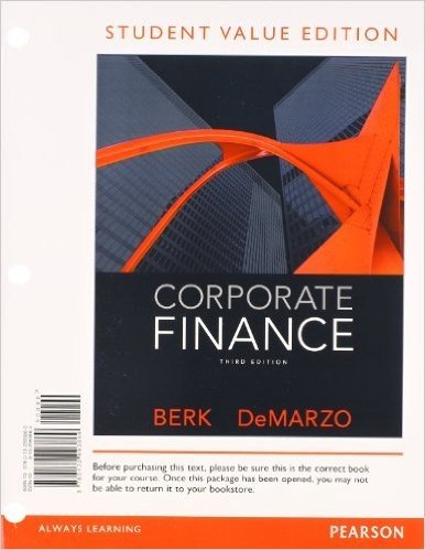 Corporate Finance, Student Value Edition