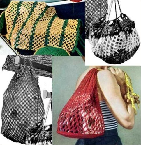 Malha estilo sacolas para Crochet e sacos de Lavandaria para Crochet