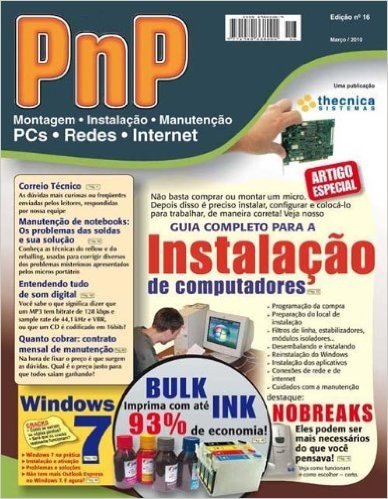 PnP Digital nº 16 - Instalação de computadores, Windows 7, Bulk Ink, entendendo de som no PC, contrato mensal de manutenção baixar