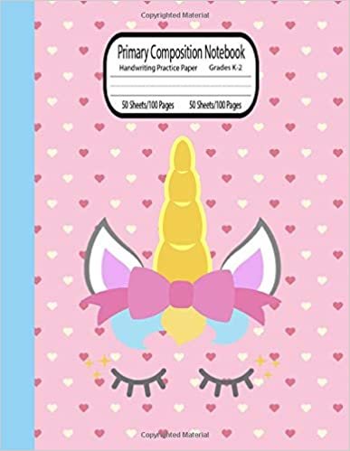 Primary composition notebook grades k-2: Primary Composition Notebook with picture space | top half blank | Handwriting Practice Paper | Primary Composition Notebook for girls | 100 Pages | Unicorn