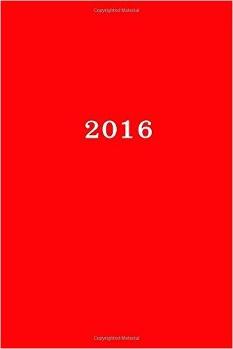 2016: Kalender/Agenda: 1 Week Op 2 Pagina's, Formaat CA. A5, Kaft Rood