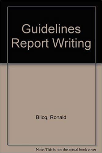 Guidelines for Report Writing