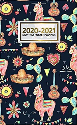 indir 2020-2021 Monthly Pocket Planner: Cute Two-Year (24 Months) Monthly Pocket Planner &amp; Agenda | 2 Year Organizer with Phone Book, Password Log &amp; Notebook | Pretty Llama &amp; Cactus Fiesta
