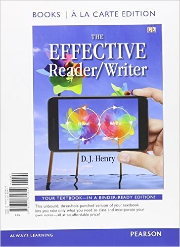 The Effective Reader/Writer, Books a la Carte Plus Myskillslab with Pearson Etext -- Access Card Package