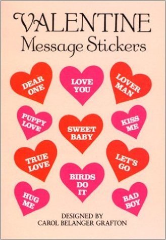 Valentine Message Stickers: 48 Pressure-Sensitive Designs