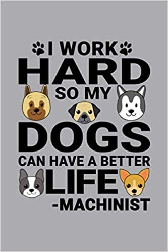 indir Notebook : I Work Hard So My Dogs Can Have A Better Life Machinist: 6 X 9 Inches College Ruled Journal, Dog and Puppy Lover Machinery Quote