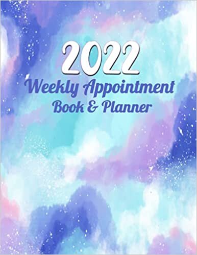 indir 2022 Weekly Appointment Book &amp; Planner: January 2022 - December 2022 | Daily &amp; Hourly Schedule Notebook with 15 Minutes Slots | Agenda Schedule ... | Starry Night Watercolor Background Cover