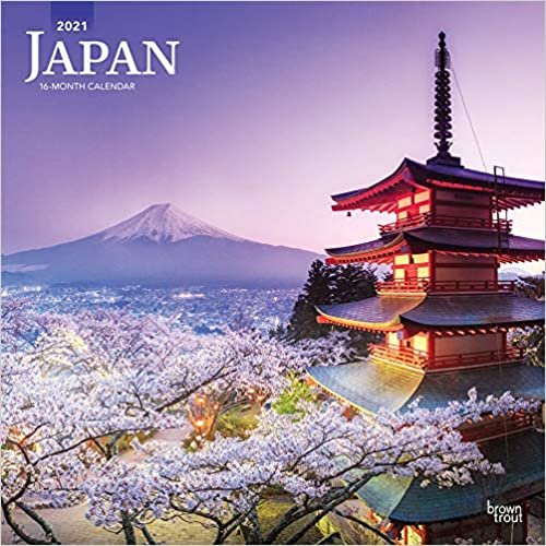 Japan 2021 - 18-Monatskalender mit freier TravelDays-App: Original BrownTrout-Kalender