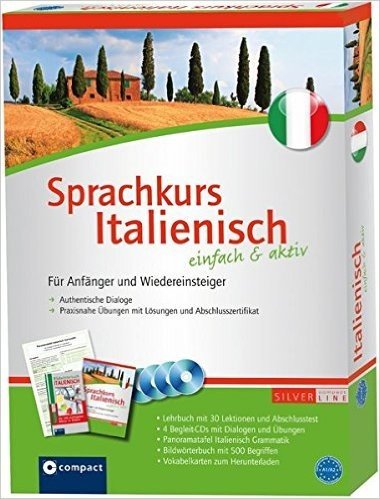 Compact Sprachkurs Italienisch einfach & aktiv: Set mit 2 Büchern, 4 CDs, Grammatiktafel und Downloads (Niveau A1 - A2)