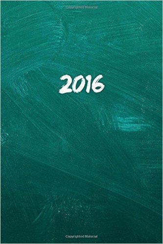 2016: Kalender/Agenda: 1 Week Op 2 Pagina's, Formaat CA. A5, Kaft Krijtbord