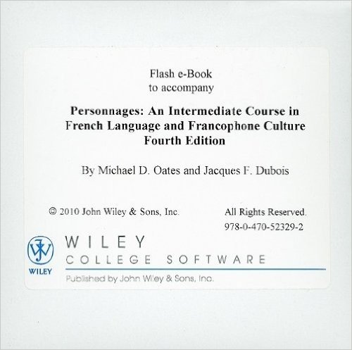 Flash E-Book to Accompany Personnages: An Intermediate Course in French Language and Francophone Culture