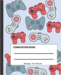 indir Composition Book: Video Game College Ruled Lined Notebook for Kid | Diary for Gamer Girls, Boys, Kids, Teens and Adults