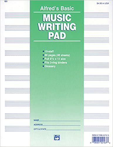 indir 10 Stave Music Writing Pad: Loose Pages (3-Hole Punched for Ring Binders)