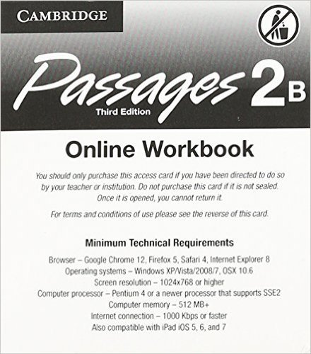 Passages Level 2 Online Workbook B Activation Code Card