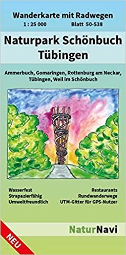 Naturpark Schönbuch - Tübingen: Wanderkarte mit Radwegen, Blatt 50-538, 1 : 25 000, Ammerbuch, Gomaringen, Rottenburg am Neckar, Tübingen, Weil im ... (NaturNavi Wanderkarte mit Radwegen 1:25 000)