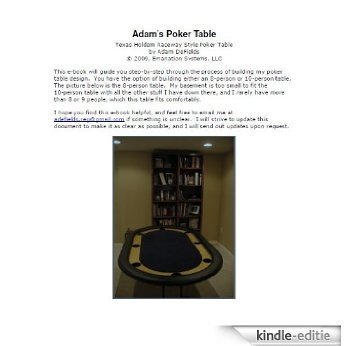 Adam's Poker Table Plans (English Edition) [Kindle-editie]