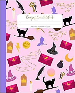indir Composition Notebook: Pretty Witch Magic Potions Book | Doing school work and homework is more fun in a colorful and cute notebook | Standard lined paper with margin | 120 pages