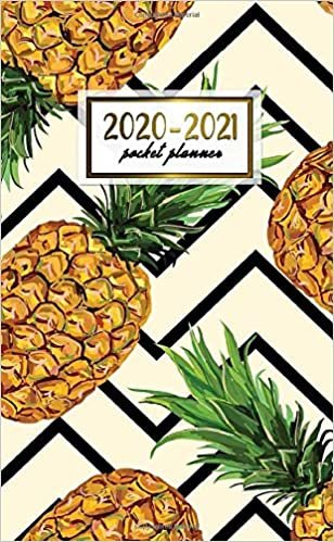 indir 2020-2021 Pocket Planner: Cute Tropical Two-Year Monthly Pocket Planner and Organizer | 2 Year (24 Months) Agenda with Phone Book, Password Log &amp; Notebook | Pretty Pineapple &amp; Chevron Print