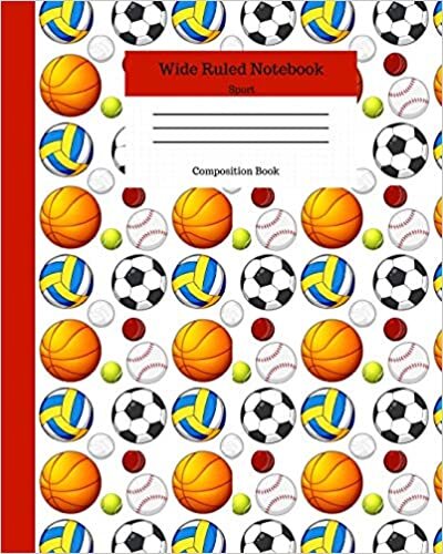 indir Wide Ruled Notebook Sport Composition Book: Sports Fans Novelty Gifts for Adults and Kids. 8&quot; x 10&quot; 120 Pages. Vol 2