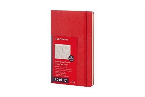 Moleskine 2016-2017 Weekly Planner, Horizontal, 18m, Large, Scarlet Red, Hard Cover (5 X 8.25)
