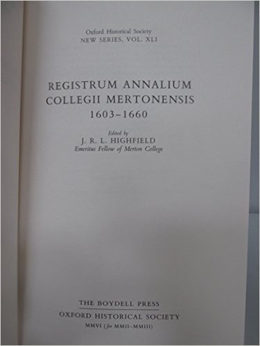 Registrum Annalium Collegii Mertonensis, 1603-1660