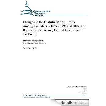 Congressional Research Service Report R42131 on the Changes in the Distribution of Income Among Tax Filers Between 1996 and 2006: The Role of Labor Income, ... Tax Policy December 2011 (English Edition) [Kindle-editie]