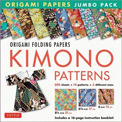 Origami Paper Jumbo Pack: Kimono Patterns: 16-Page Book, 300 Folding Sheets in 3 Sizes (6 Inch; 6 3/4 Inch and 8 1/4 Inch)