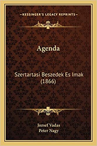 Agenda: Szertartasi Beszedek Es Imak (1866)
