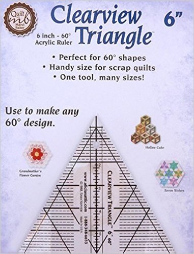 Clearview Triangle 6 Inch - 60 Acrylic Ruler: Perfect for 60 Shapes - Handy Size for Scrap Quilts - One Tool, Many Sizes!