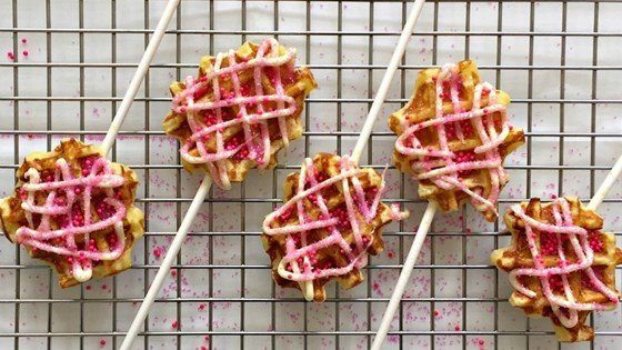 Mini Waffle Pops with Candy Sprinkles