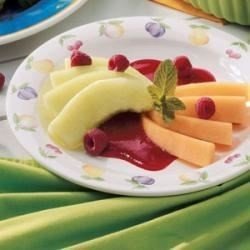 download Melon with Raspberry Sauce