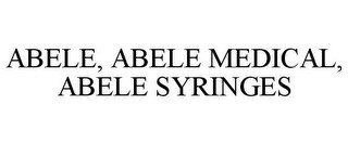 ABELE, ABELE MEDICAL, ABELE SYRINGES