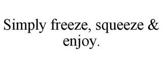 SIMPLY FREEZE, SQUEEZE & ENJOY. recognize phone