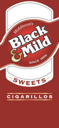 BLACK & MILD SWEETS CIGARILLOS MIDDLETON'S SINCE 1856 recognize phone