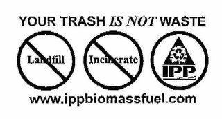 YOUR TRASH IS NOT WASTE LANDFILL INCINERATE IPP WWW.IPPBIOMASSFUEL.COM
