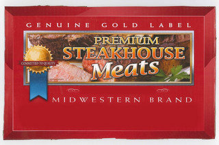 PREMIUM STEAKHOUSE MEATS GENUINE GOLD LABEL COMMITTED TO QUALITY MIDWESTERN BRAND