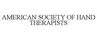 AMERICAN SOCIETY OF HAND THERAPISTS