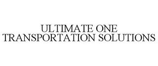 ULTIMATE ONE TRANSPORTATION SOLUTIONS